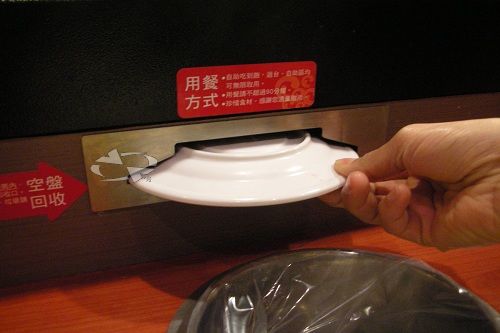 The System collect the plates after eating